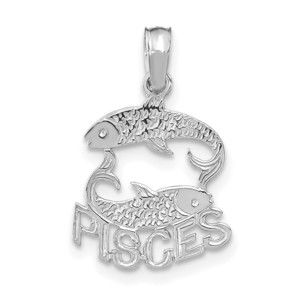Million Charms 14k WG PISCES Zodiac Charm Pendant